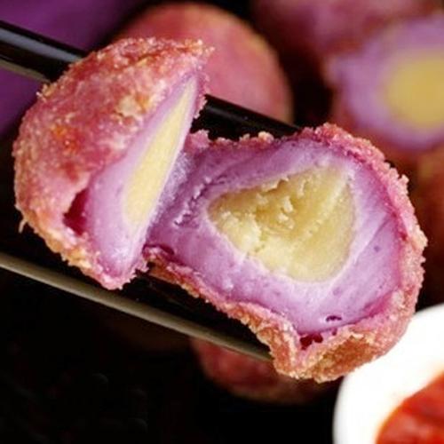 紫薯豌豆球 油炸点心半成品 咖啡厅甜品 速冻
